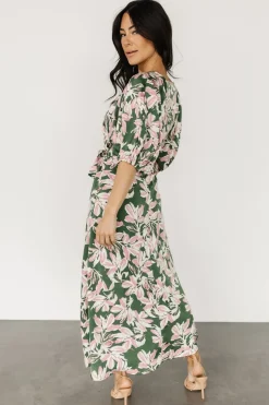 Hot Baltic Born Tucson Midi Dress | Green + Pink Green+Pink