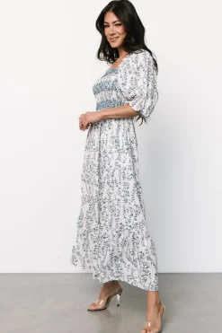Hot Baltic Born Tulsa Smocked Dress | Off White + Blue OffWhite+Blue