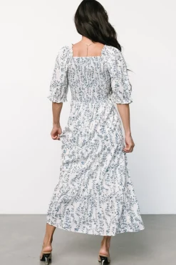 Hot Baltic Born Tulsa Smocked Dress | Off White + Blue OffWhite+Blue
