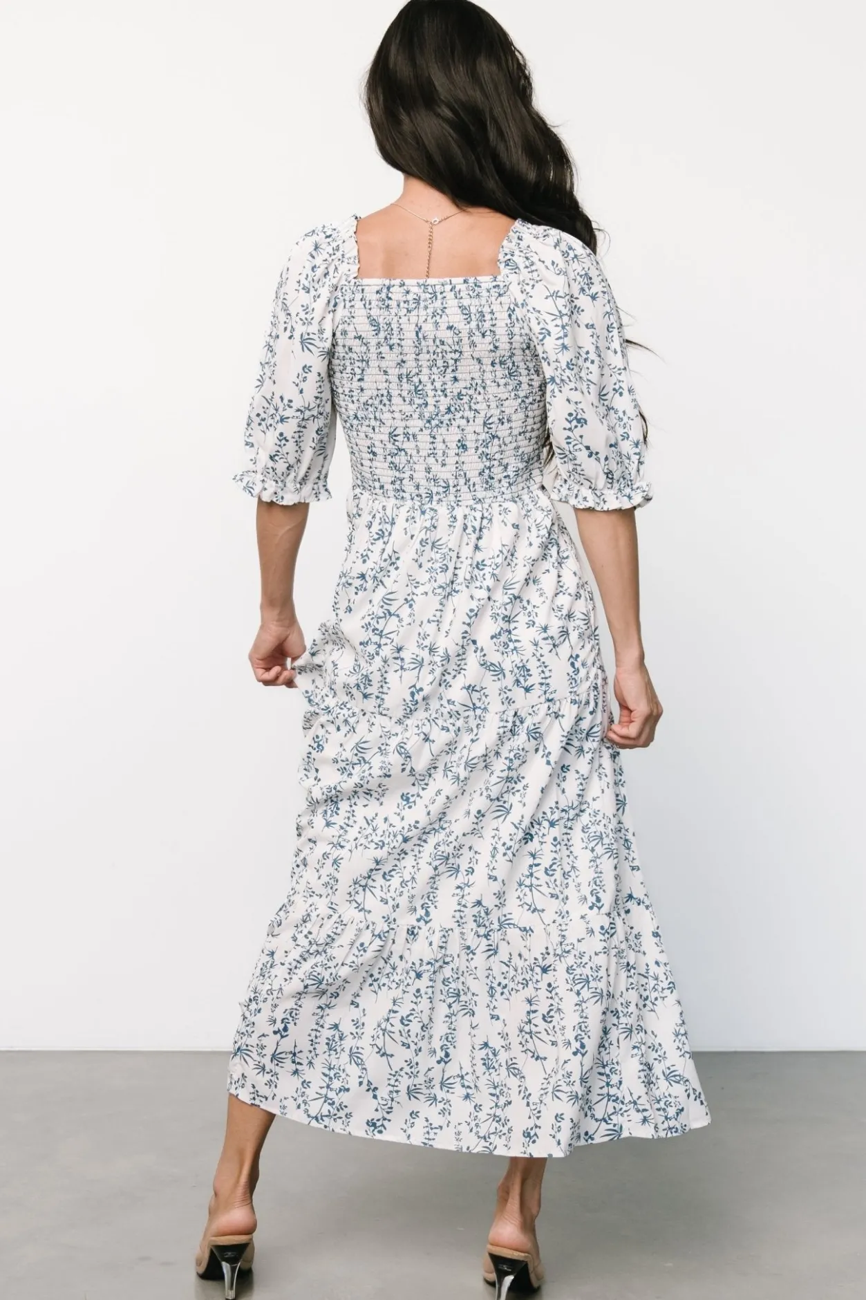 Hot Baltic Born Tulsa Smocked Dress | Off White + Blue OffWhite+Blue