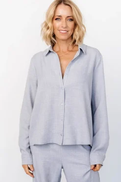 New Baltic Born Tuscany Button Top | Blue Gray BlueGray