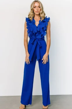 Best Baltic Born Tyra Ruffle Tank Jumpsuit | Cobalt