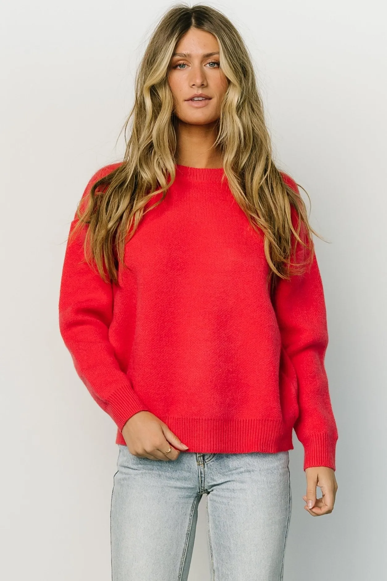 Best Baltic Born Tyson Knit Sweater | Cherry Red CherryRed