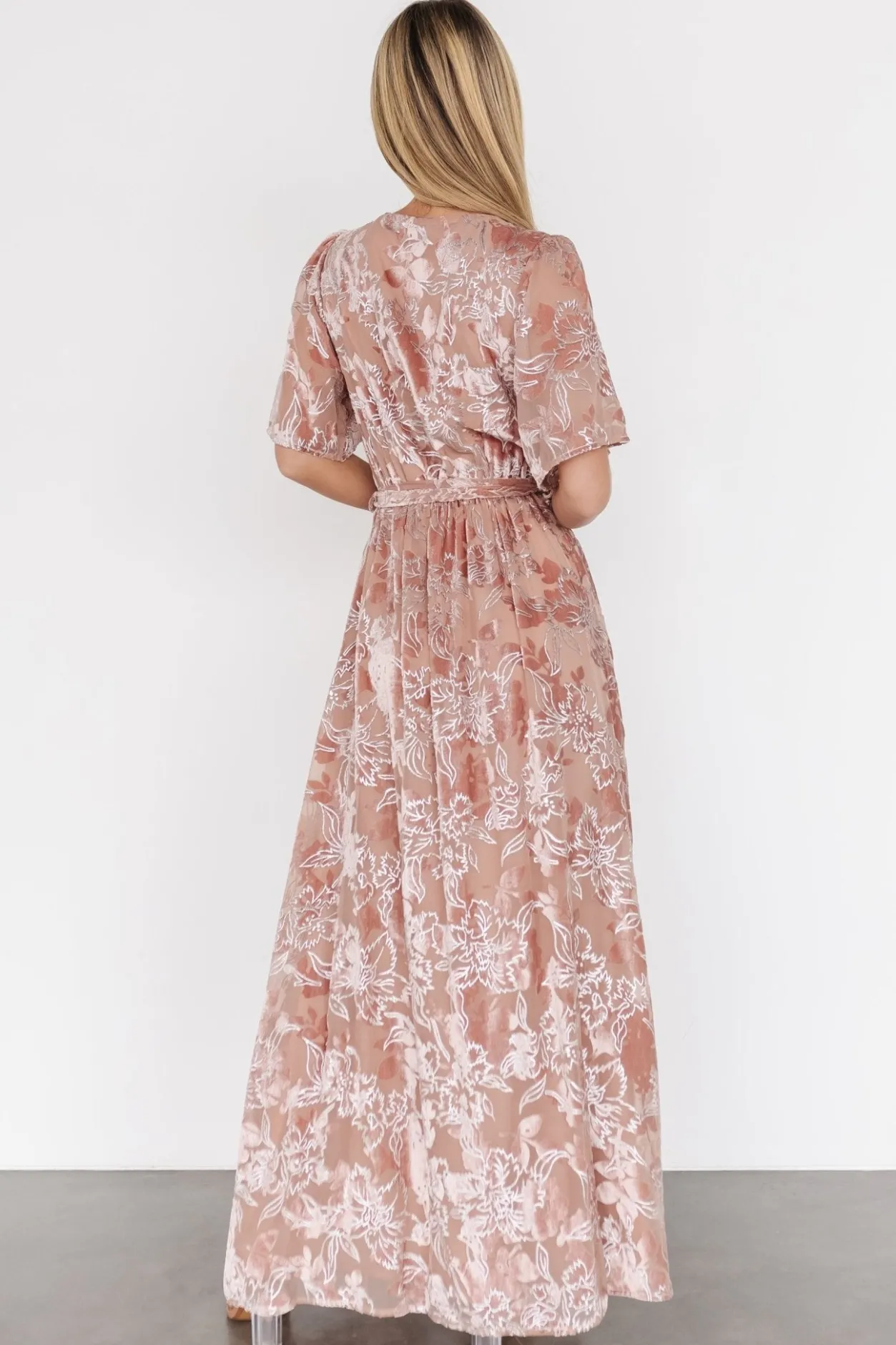 Sale Baltic Born Uma Velvet Maxi Dress | Blush + Silver Blush+Silver