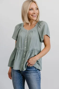 Sale Baltic Born Unity Button Up Top | Sage