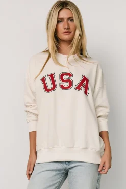 Outlet Baltic Born USA Oversized Sweatshirt | Ivory