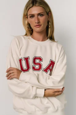 Outlet Baltic Born USA Oversized Sweatshirt | Ivory