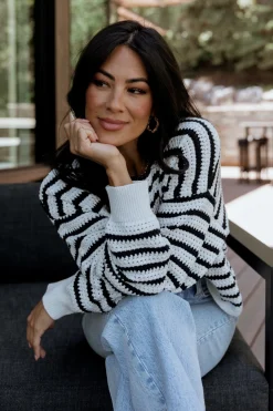 Hot Baltic Born Valeria Knit Sweater | Black + Ivory Black+Ivory