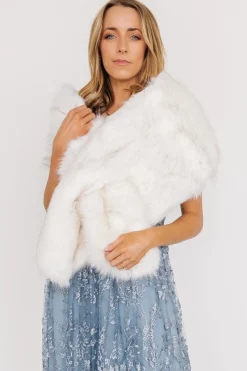 Sale Baltic Born Valerie Faux Fur Shawl | Ivory