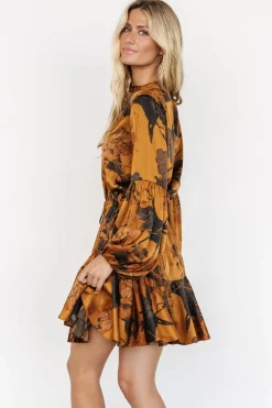Hot Baltic Born Venice Short Dress | Gold Floral GoldFloral