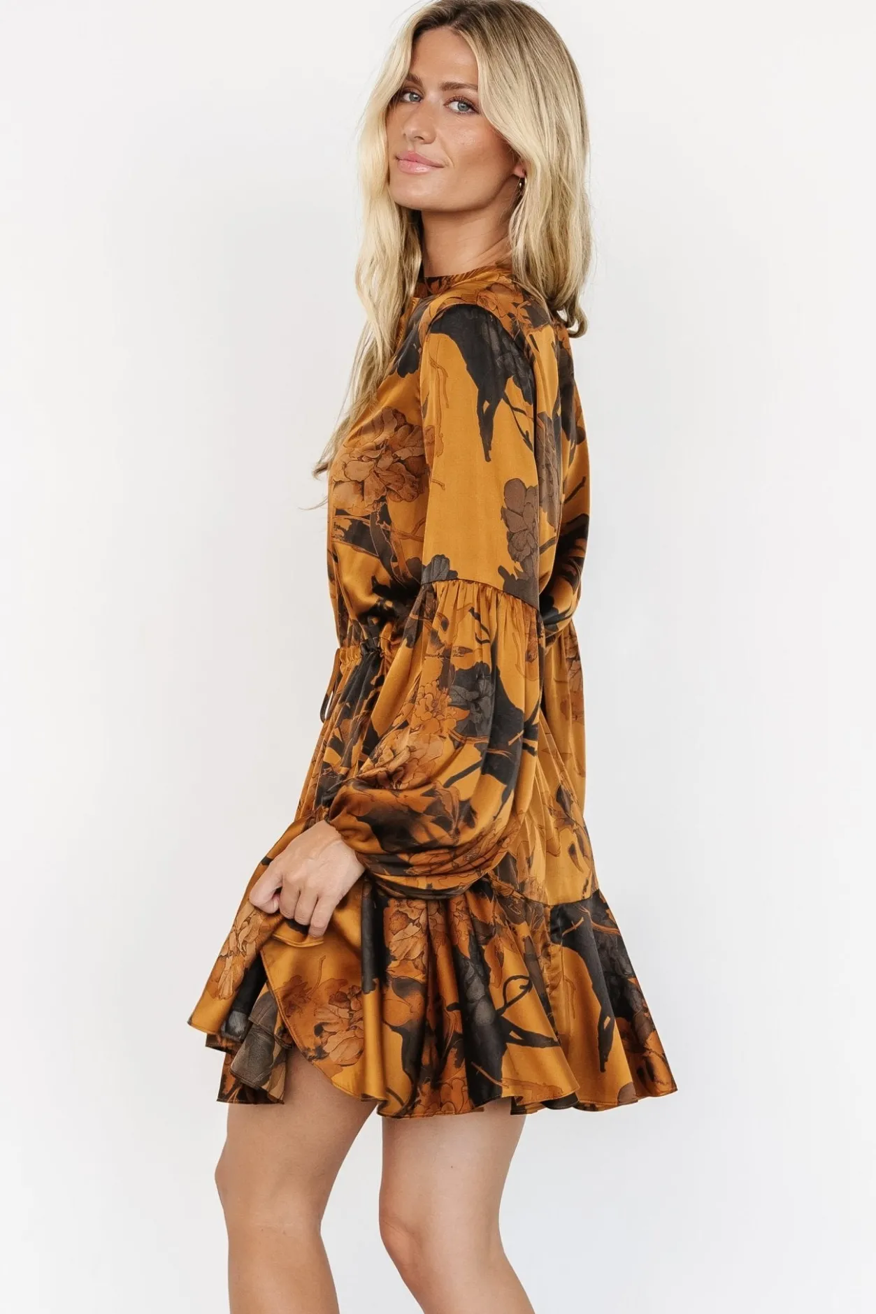Hot Baltic Born Venice Short Dress | Gold Floral GoldFloral