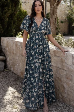 Outlet Baltic Born Verona Smocked Maxi Dress | Slate Floral SlateFloral