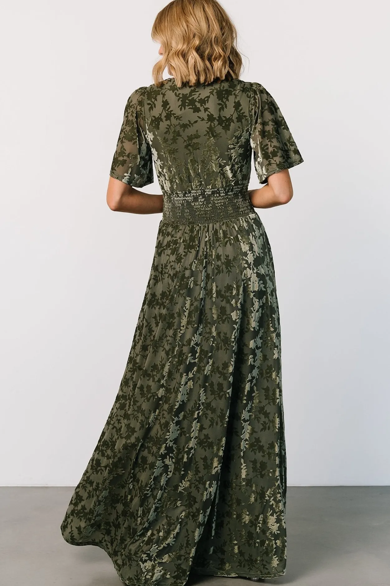 Discount Baltic Born Veronica Velvet Maxi Dress | Dark Sage DarkSage