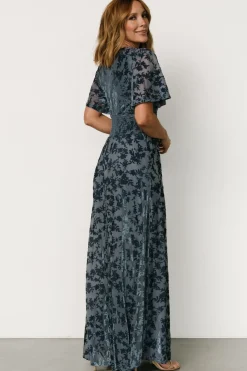 Outlet Baltic Born Veronica Velvet Maxi Dress | Whisper Blue WhisperBlue