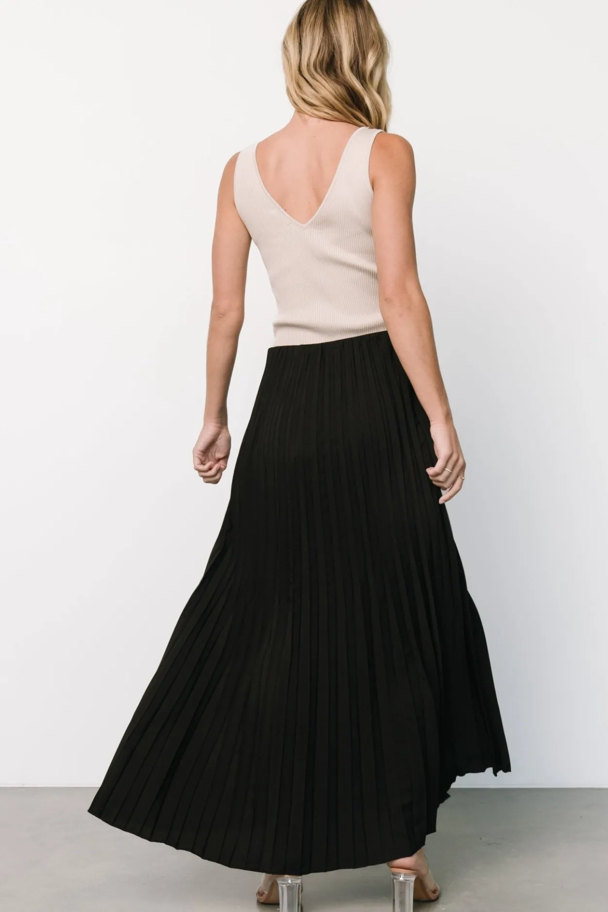 Clearance Baltic Born Vinny Pleated Maxi Skirt | Black