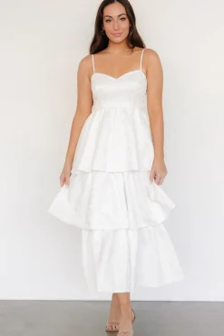 Fashion Baltic Born Violetta Embossed Tiered Dress | Off White OffWhite