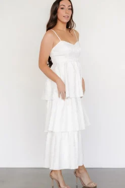 Fashion Baltic Born Violetta Embossed Tiered Dress | Off White OffWhite