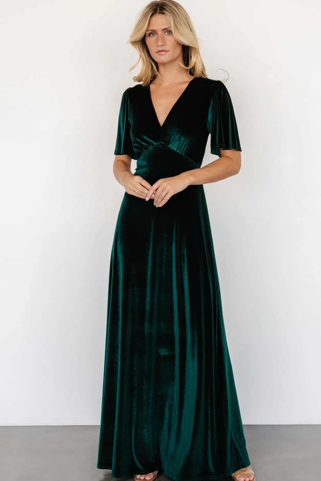 Discount Baltic Born Vivian Velvet Maxi Dress | Emerald