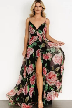 Online Baltic Born Vivienne Maxi Dress | Black Rose Floral BlackRoseFloral