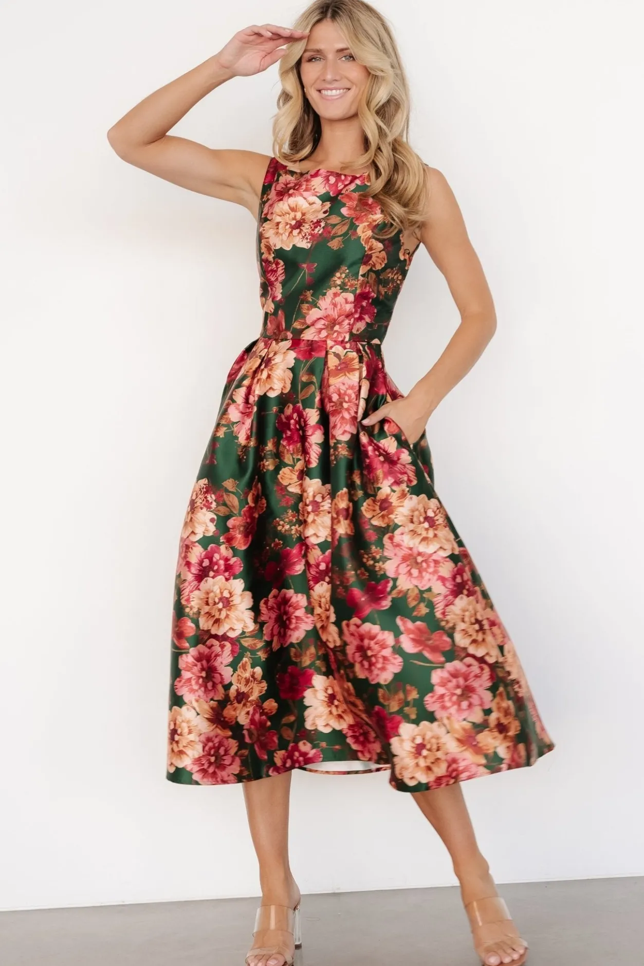 Fashion Baltic Born Wendy Sleeveless Dress | Emerald Multi Floral EmeraldMultiFloral