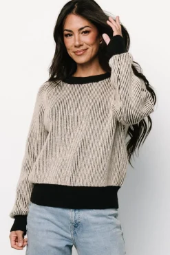 Online Baltic Born Winifred Ribbed Sweater | Black + Ivory Black+Ivory