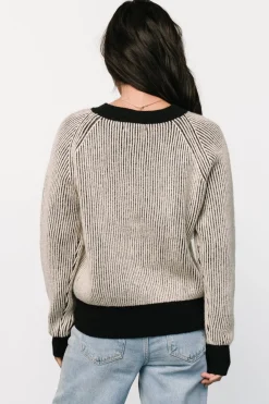 Online Baltic Born Winifred Ribbed Sweater | Black + Ivory Black+Ivory