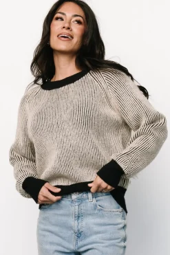 Online Baltic Born Winifred Ribbed Sweater | Black + Ivory Black+Ivory
