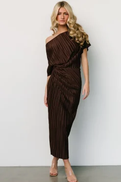 Best Baltic Born Winslow Pleated Midi Dress | Dark Brown DarkBrown