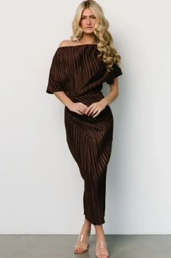 Best Baltic Born Winslow Pleated Midi Dress | Dark Brown DarkBrown