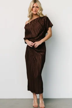 Best Baltic Born Winslow Pleated Midi Dress | Dark Brown DarkBrown