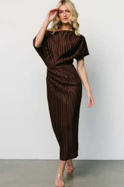 Best Baltic Born Winslow Pleated Midi Dress | Dark Brown DarkBrown