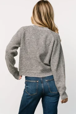 Discount Baltic Born Zadie Striped Sweater | Ivory + Black Ivory+Black