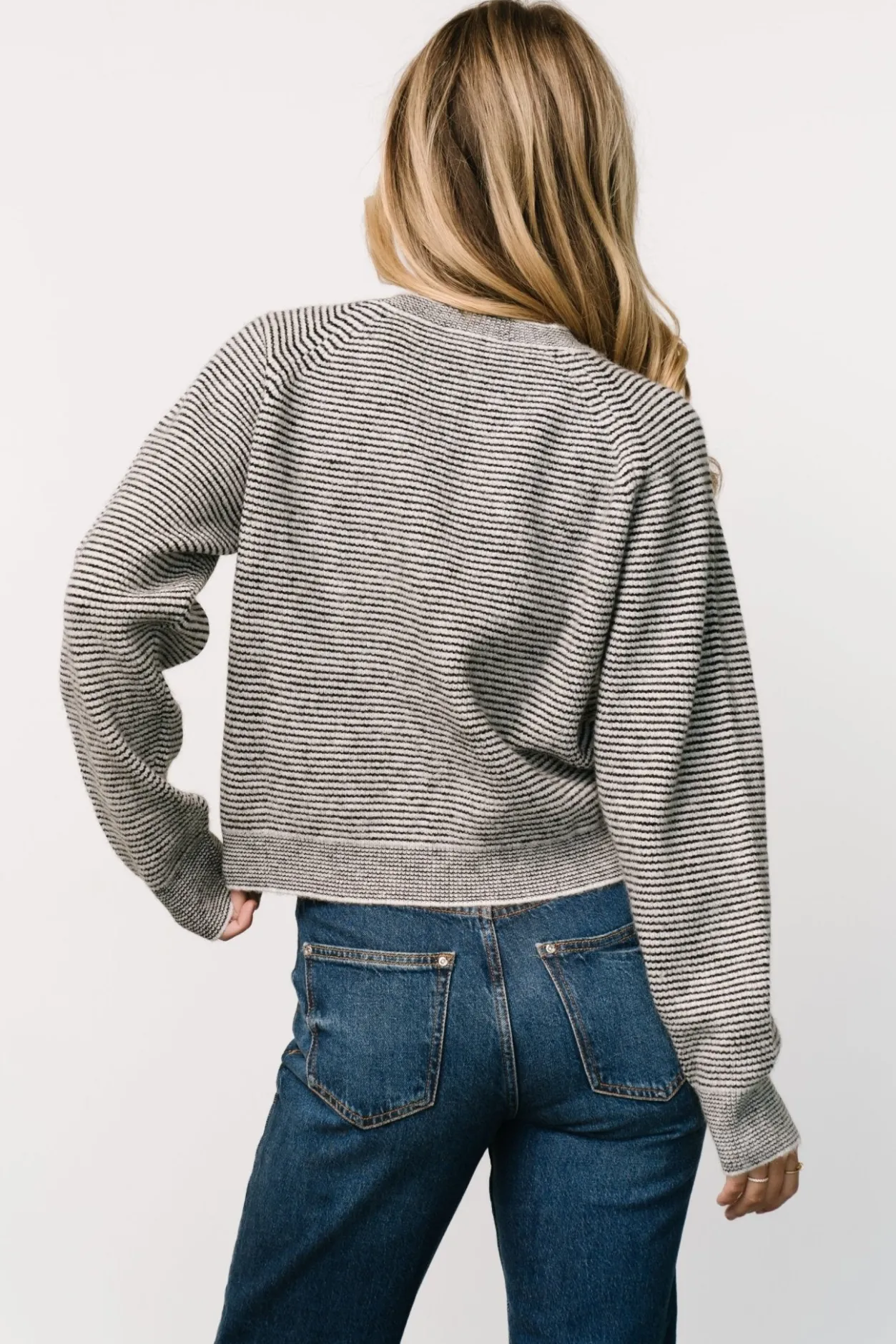 Discount Baltic Born Zadie Striped Sweater | Ivory + Black Ivory+Black