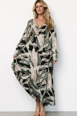 Fashion Baltic Born Zinnia Maxi Dress | Black + Eucalyptus Print Black+EucalyptusPrint